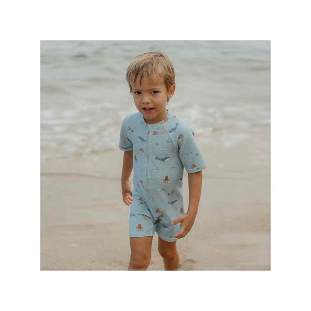 Little Dutch Ολόσωμο Κοντομάνικο Μαγιό Ocean Friends