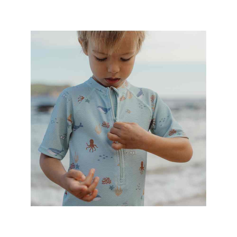 Little Dutch Ολόσωμο Κοντομάνικο Μαγιό Ocean Friends