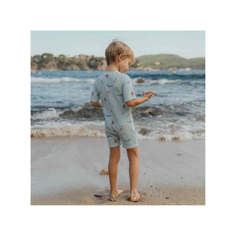 Little Dutch Ολόσωμο Κοντομάνικο Μαγιό Ocean Friends