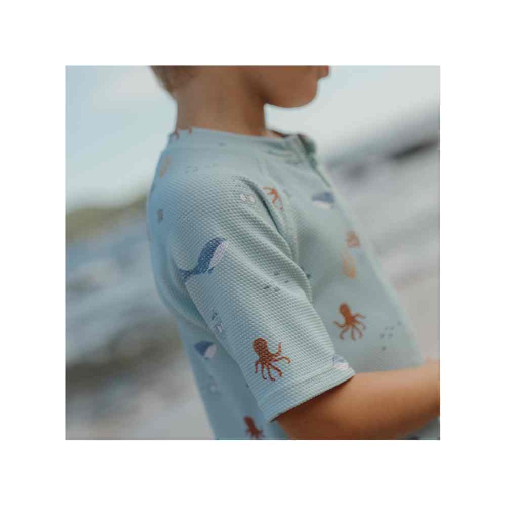 Little Dutch Ολόσωμο Κοντομάνικο Μαγιό Ocean Friends