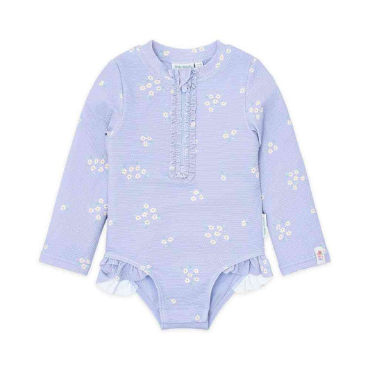 Little Dutch Ολόσωμο Μακρυμάνικο Μαγιό Με Βολάν Dreamy Lavender