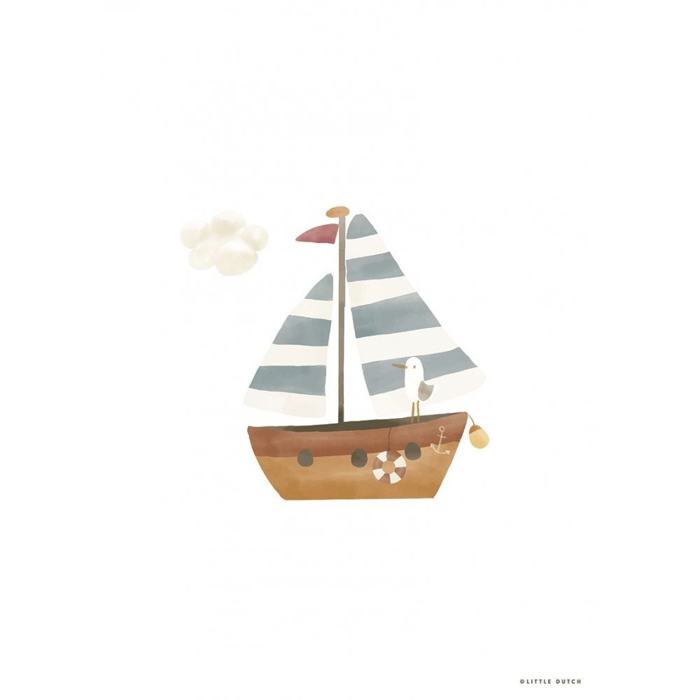 Little Dutch Poster A3 Sailors Bay Blue