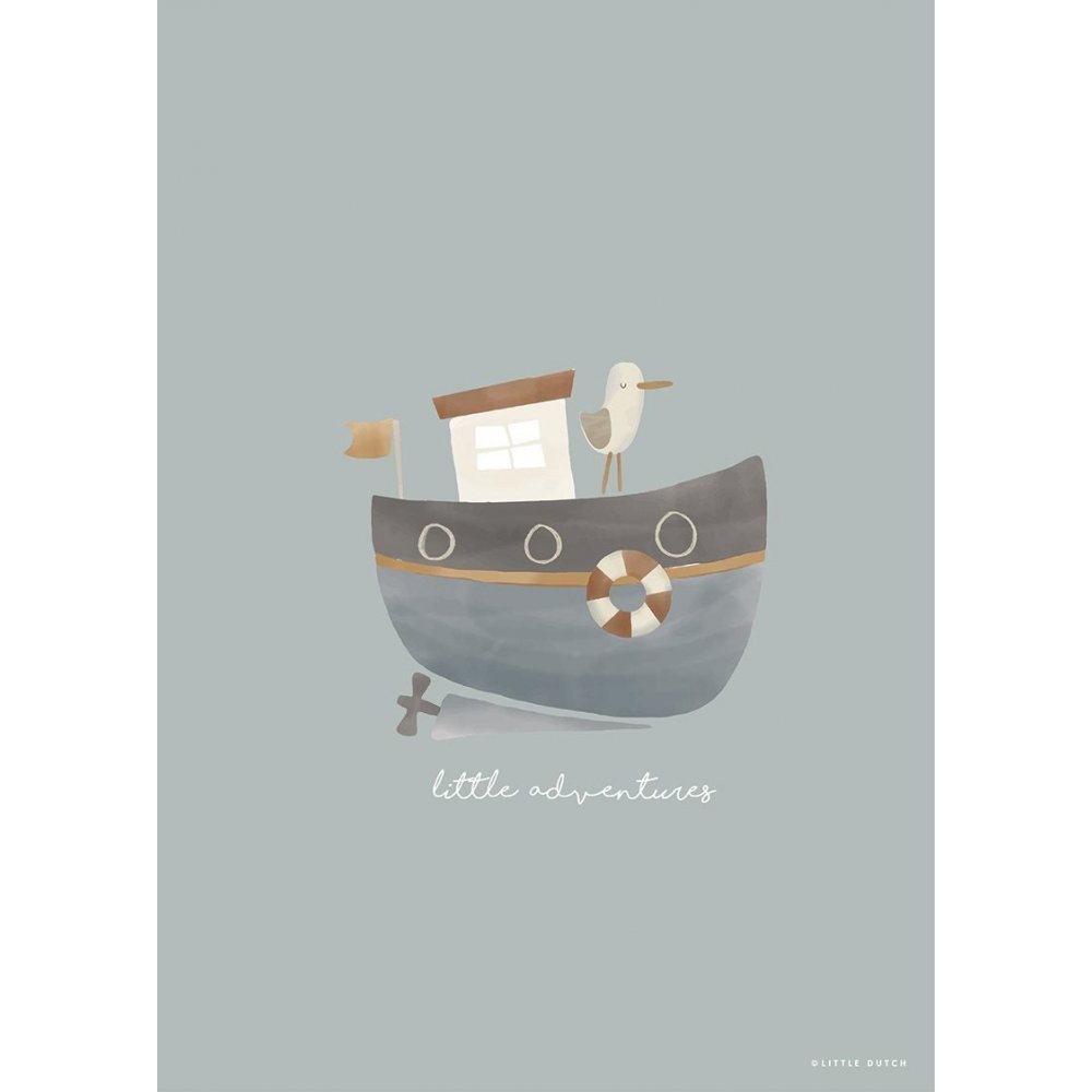 Little Dutch Poster A3 Sailors Bay Blue