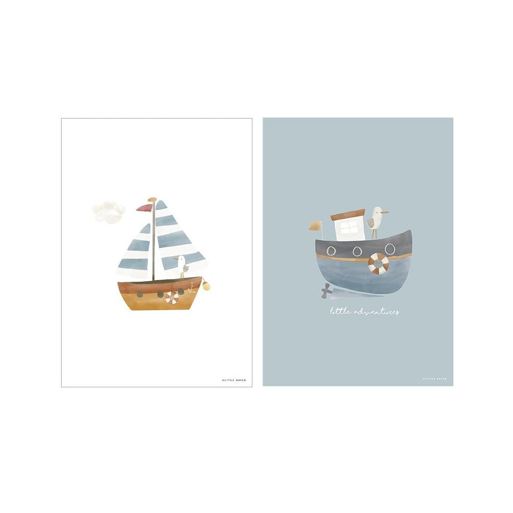 Little Dutch Poster A3 Sailors Bay Blue