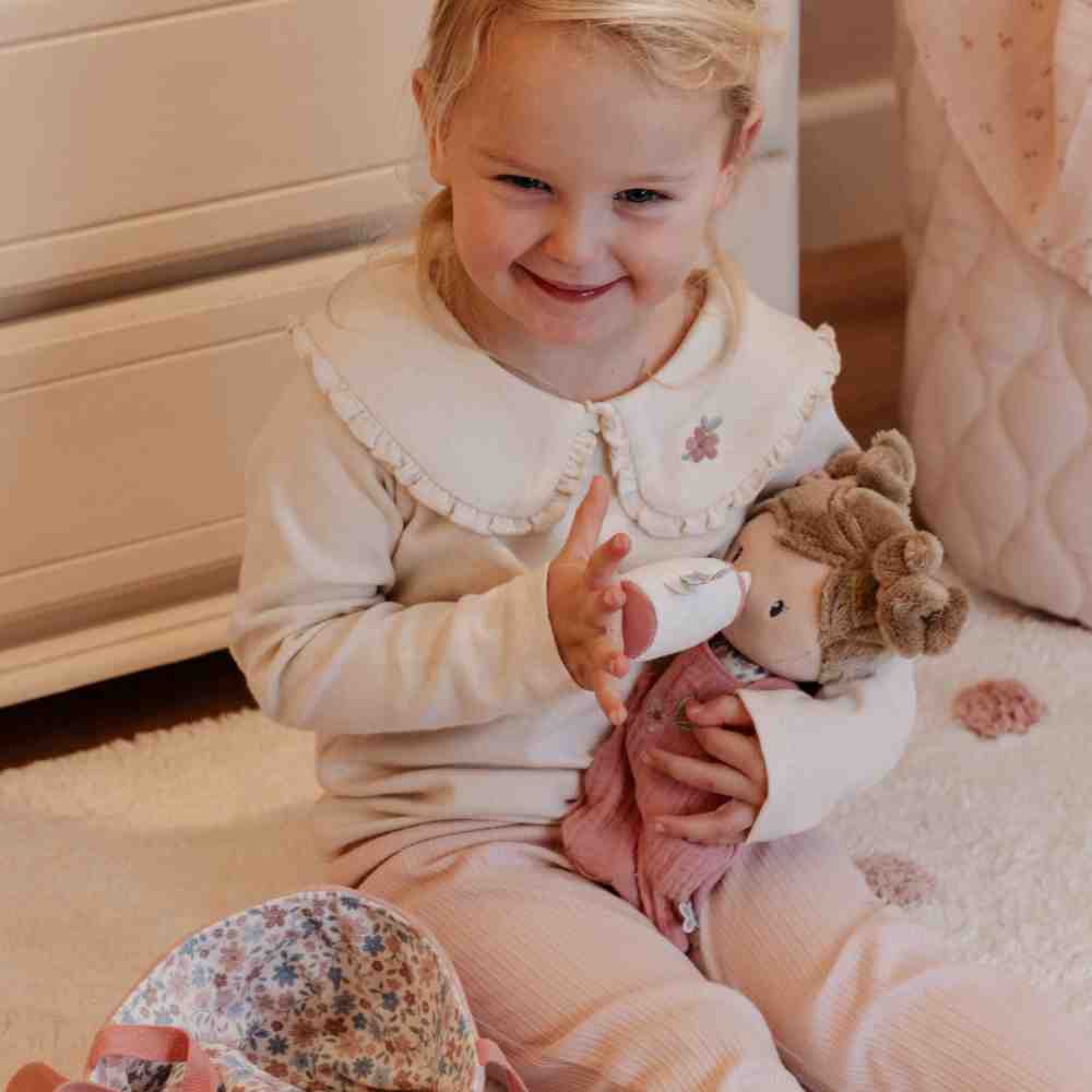 Little Dutch Υφασμάτινο Mωρό σε Καλαθούνα Rosa (30 εκ.)