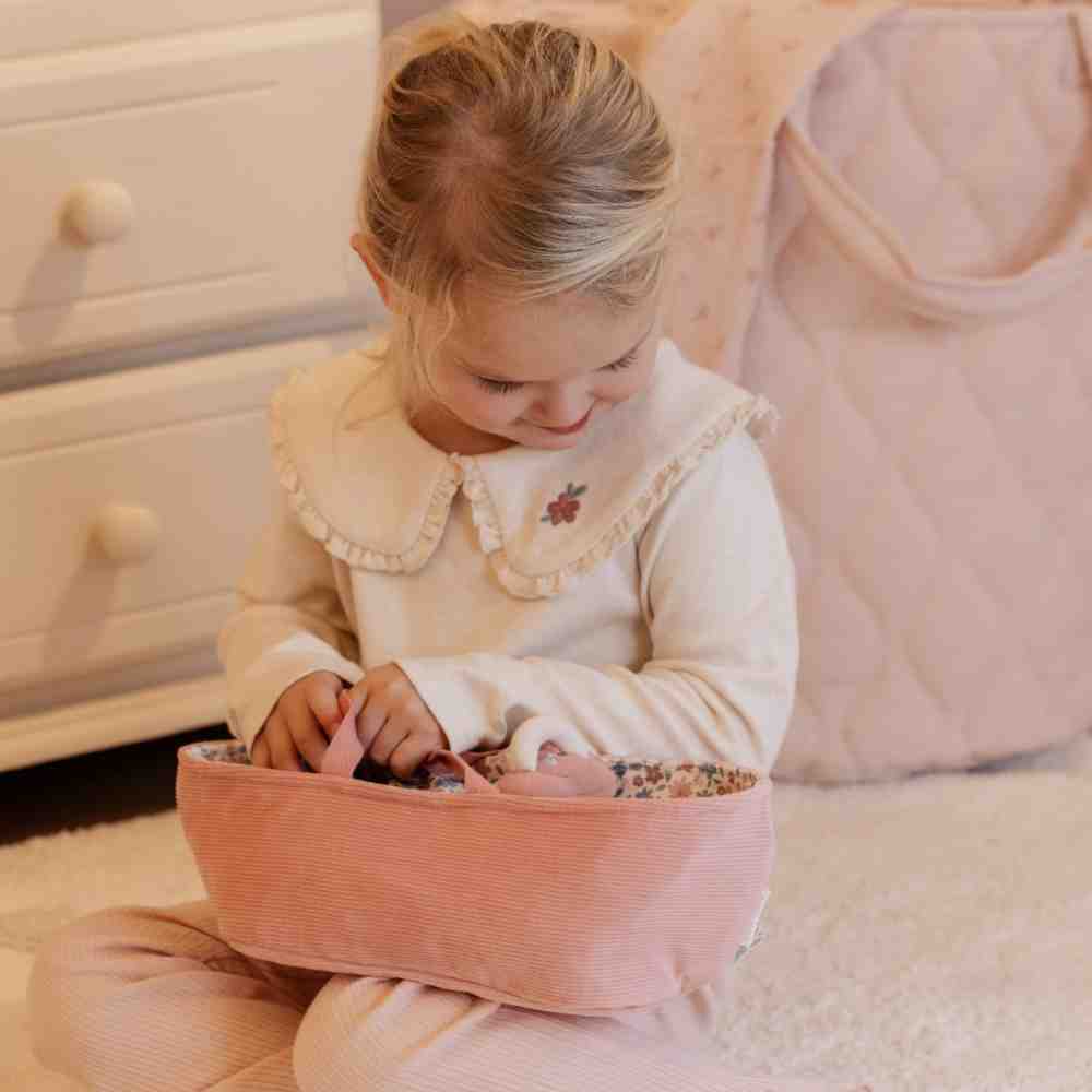 Little Dutch Υφασμάτινο Mωρό σε Καλαθούνα Rosa (30 εκ.)