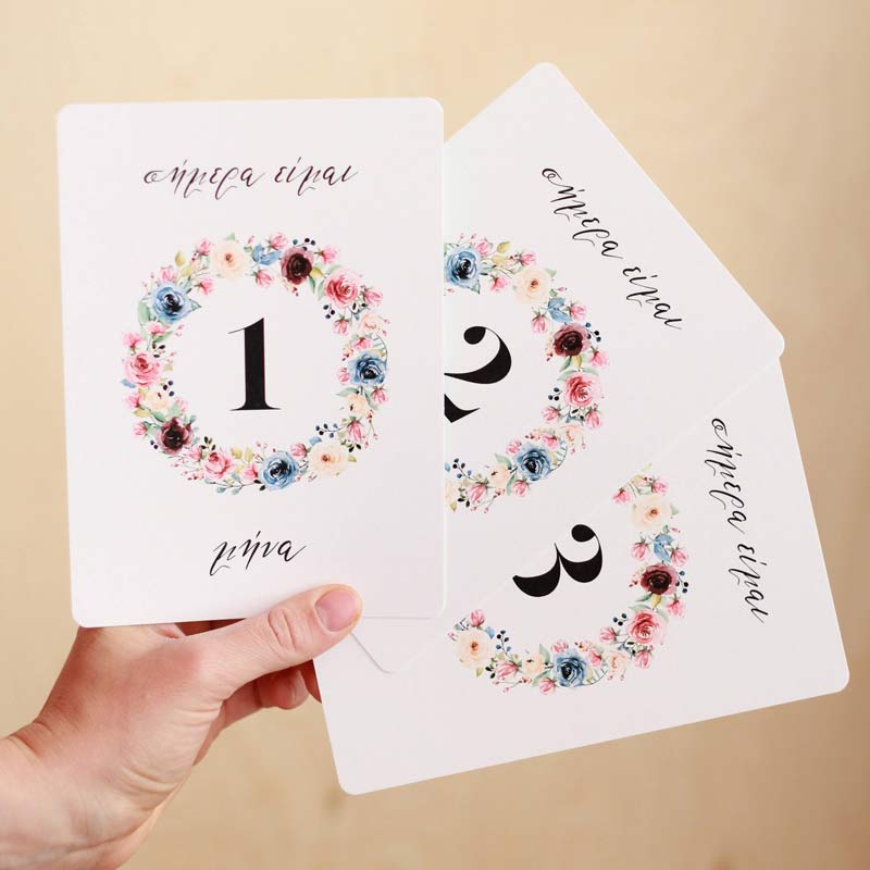Baby Milestone Cards Spring Flowers