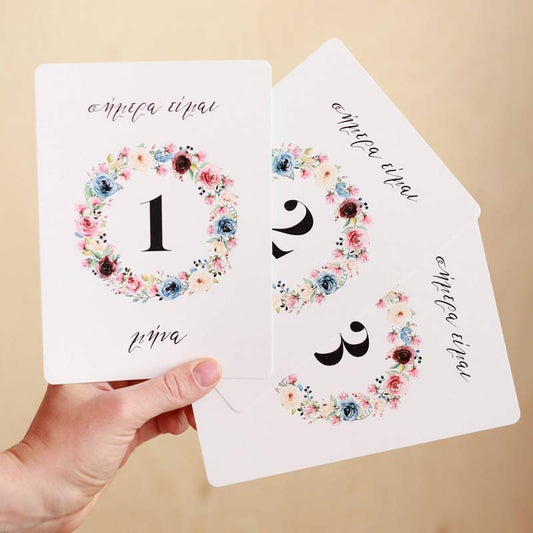 Baby Milestone Cards Spring Flowers
