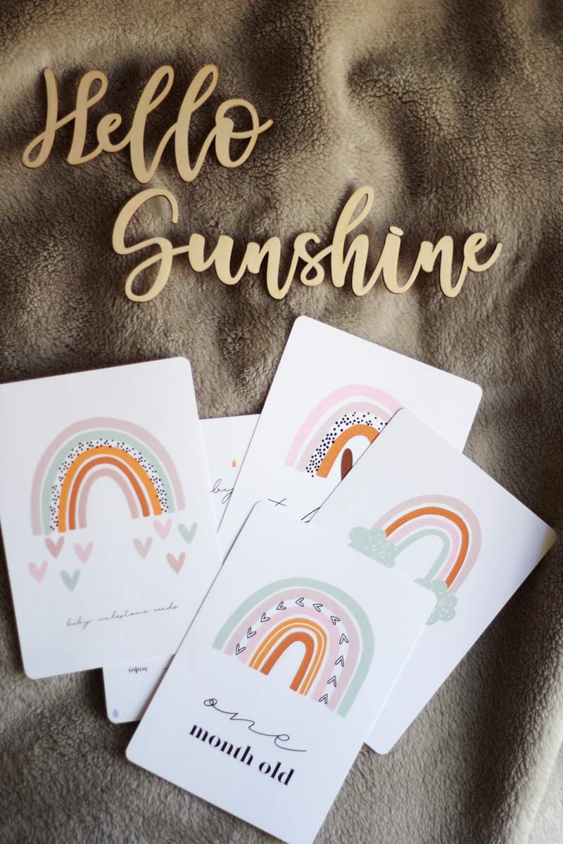 Baby Milestone Cards Rainbow