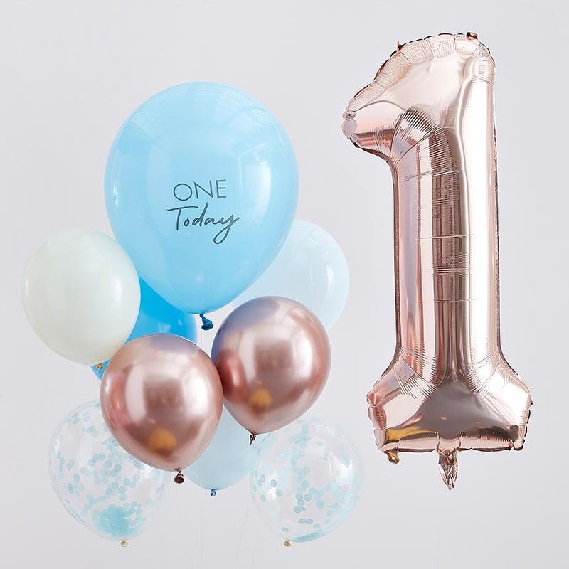 One Today Μπαλόνια Μπλε και Ροζ Χρυσό