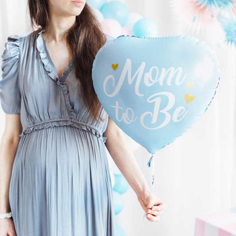 Μπαλόνι 'Mom to Be' Γαλάζιο Καρδούλα (1τμχ)