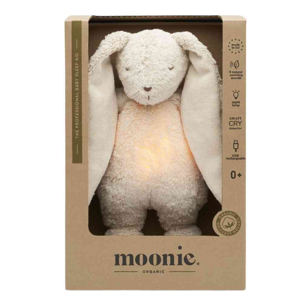 Moonie Επαναφορτιζόμενο Βοήθημα Ύπνου με Αισθητήρα Κλάματος και Φωτισμό (Sand Bunny)