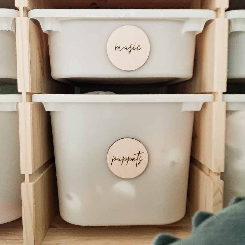 Pastel Kate Ξύλινες Στρογγυλές Ετικέτες Οργάνωσης Wooden Labels