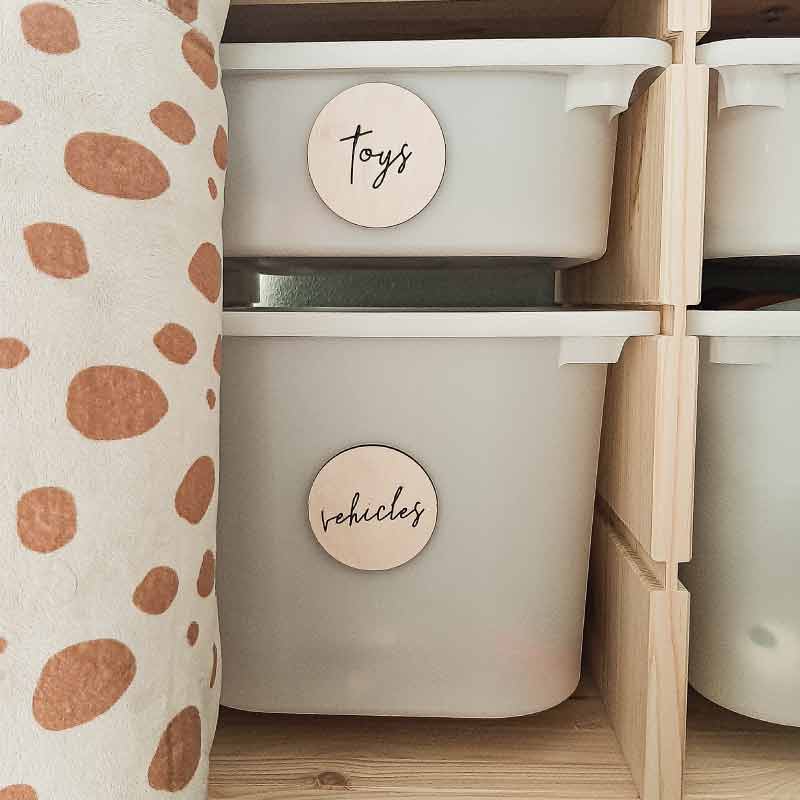 Pastel Kate Ξύλινες Στρογγυλές Ετικέτες Οργάνωσης Wooden Labels