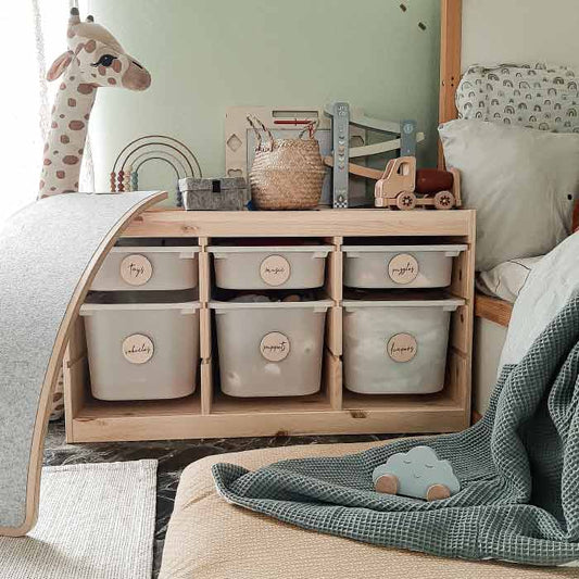 Pastel Kate Ξύλινες Στρογγυλές Ετικέτες Οργάνωσης Wooden Labels