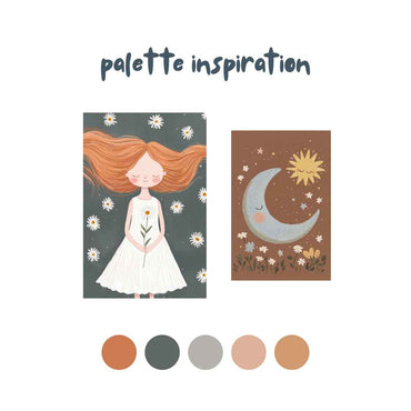 Pastel Kate Παιδική Αφίσα «Moon & Flowers»