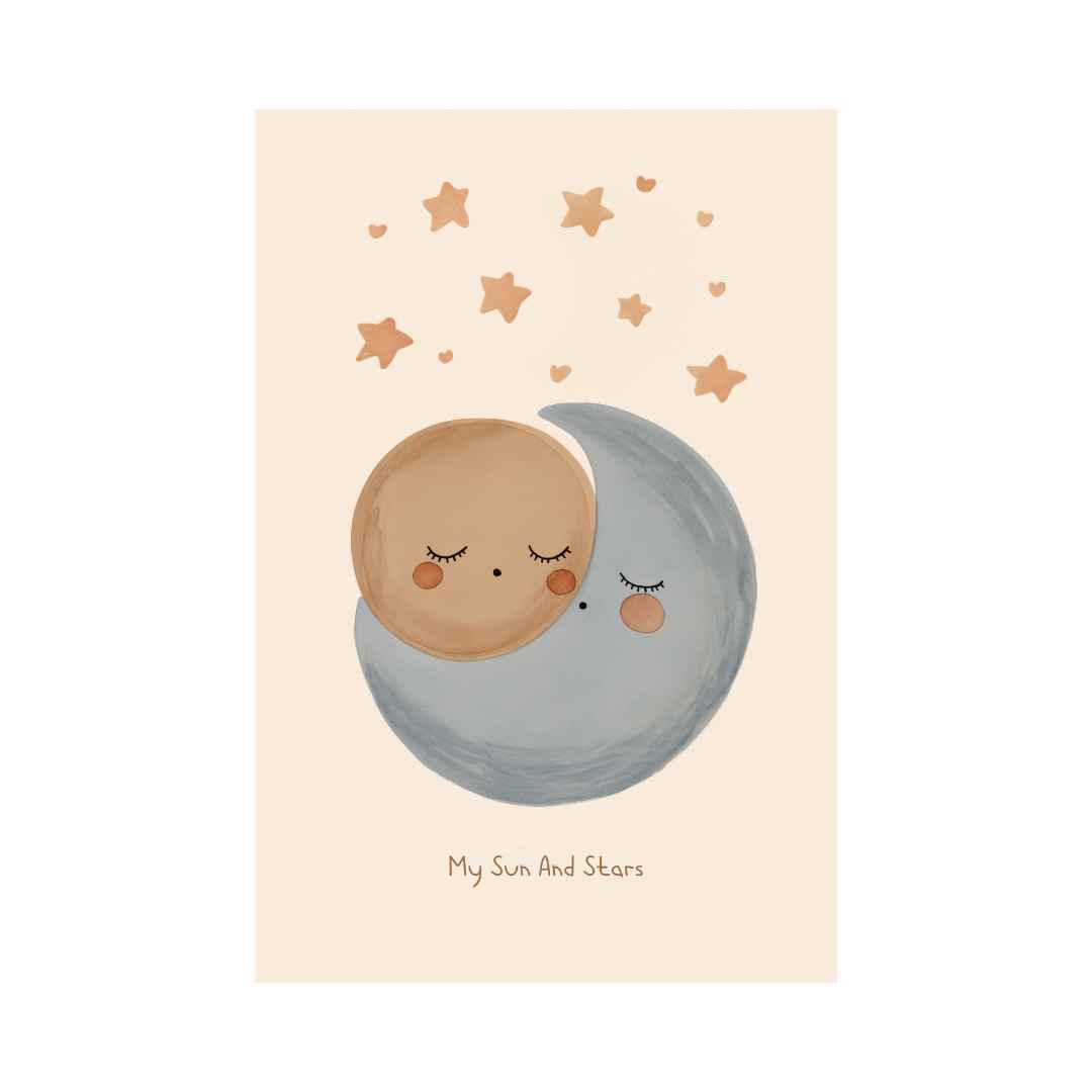 Pastel Kate Παιδική Αφίσα «Sun, Moon & Stars»