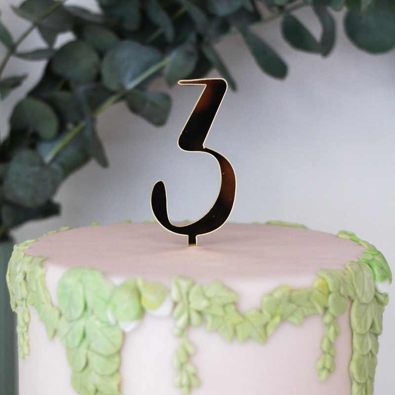 Χρυσό Cake topper με Αριθμό
