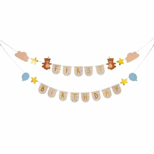 Γιρλάντα First Birthday Teddy Bear 1τμχ