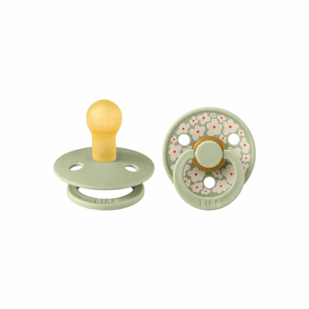 BIBS Πιπίλες Καουτσούκ Jasmine Sage Mix (0-6m) 2τμχ