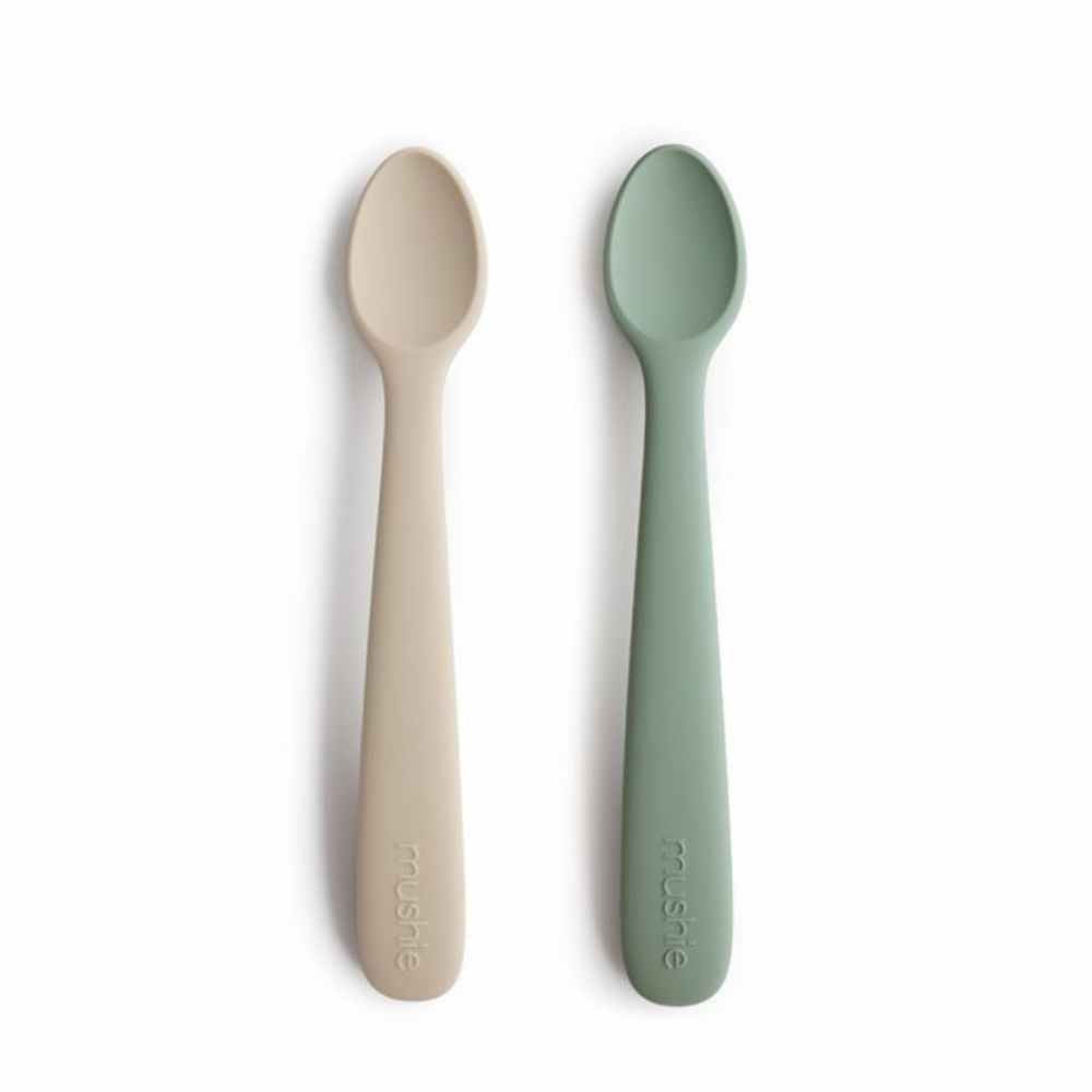 Mushie Μαχαιροπήρουνα Σιλικόνης Cambridge Blue/Shifting Sand 2τμχ