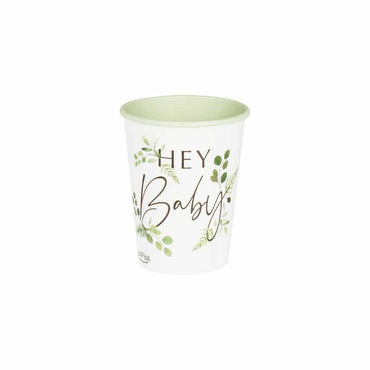Baby Shower Ποτηράκια 'Ηey Baby' Ευκάλυπτος