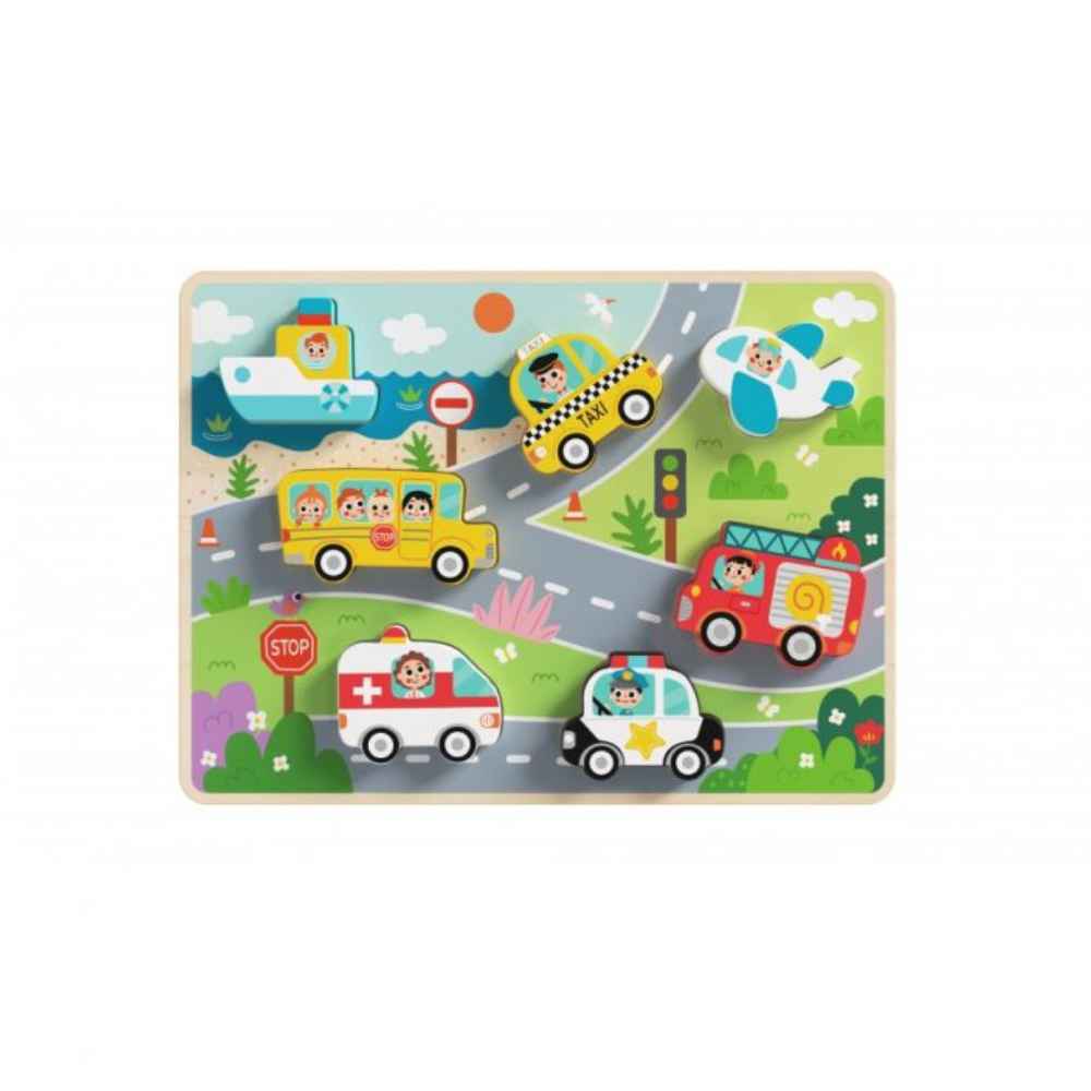 Tooky Toy Chunky Puzzle Transportation – Παζλ Μέσα Μεταφοράς