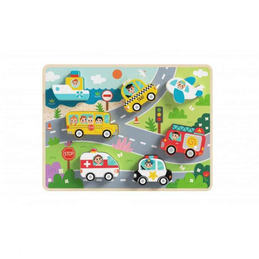 Tooky Toy Chunky Puzzle Transportation – Παζλ Μέσα Μεταφοράς