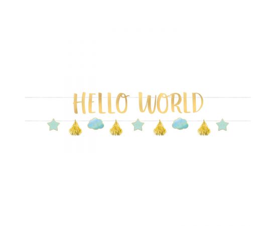 Γιρλάντα 'Hello World' Γαλάζια