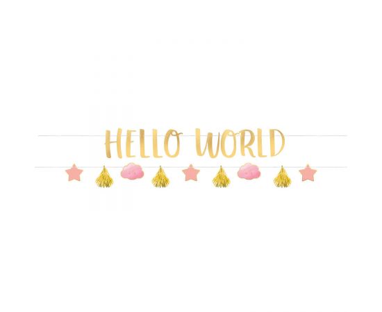 Γιρλάντα 'Hello World' Ροζ