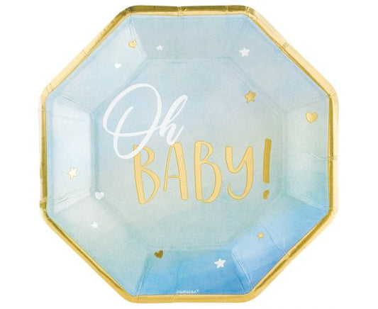 Χάρτινα Πιατάκια 'Oh Baby Boy' XL