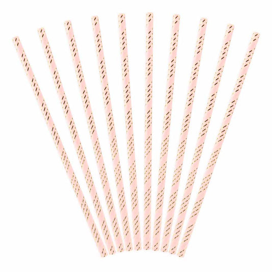 Καλαμάκια Χάρτινα Light Pink