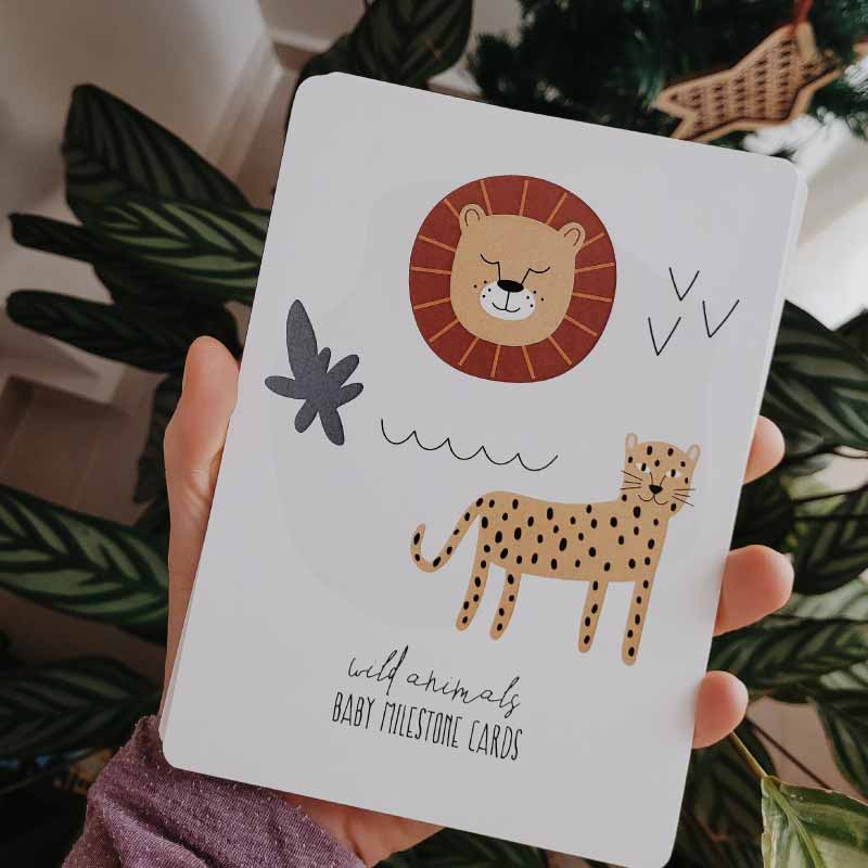 Baby Milestone Cards Wild Animals