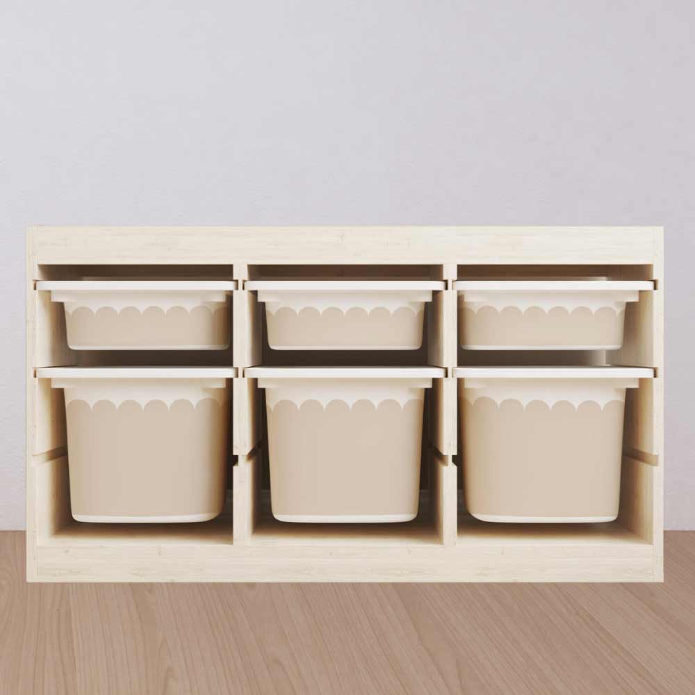 Pastel Kate Αυτοκόλλητα για Κουτιά Αποθήκευσης Trofast Scalloped Beige