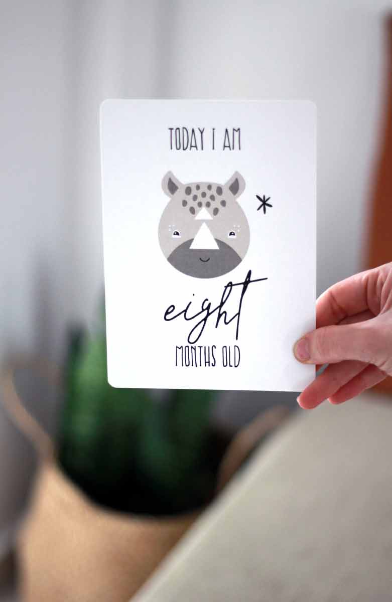 Baby Milestone Cards Wild Animals