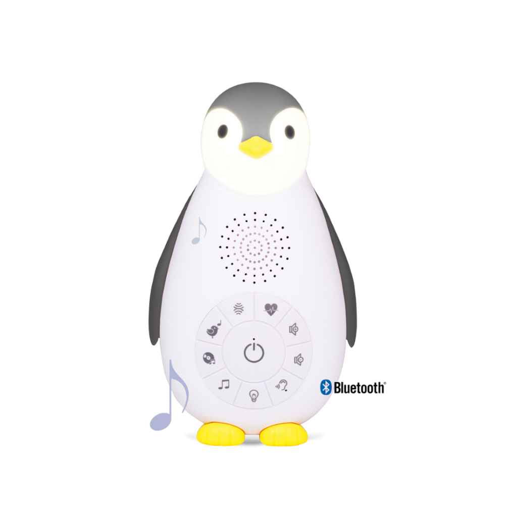 Zazu Zoe Πιγκουίνος Βοηθός Ύπνου με Φωτάκι Νυκτός & Bluetooth Γκρι