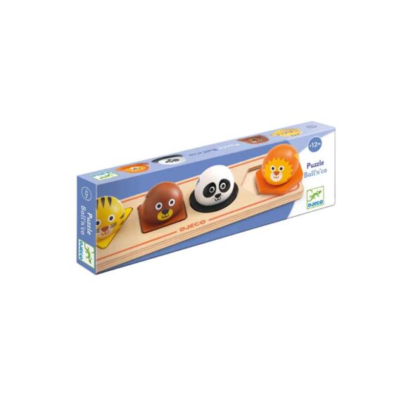 Djeco Ξύλινο 3D Παζλ - Ενσφηνώματα Για Αναγνώριση Σχημάτων «Ζωάκια»