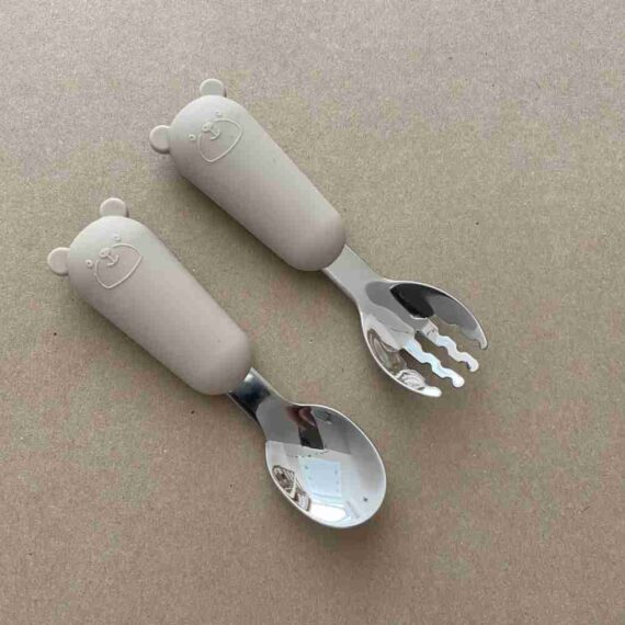 NokNok Σετ Κουτάλι - Πιρούνι I Am Big Sand